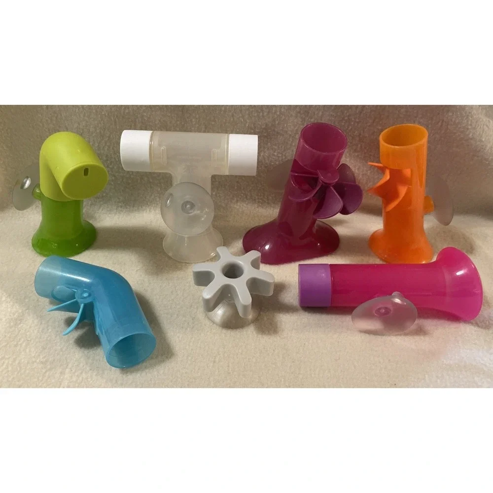 Boon Tubes Builder Infant & Toddler Bath Toys Set 0f 7 Pre-owned Multi Colored
